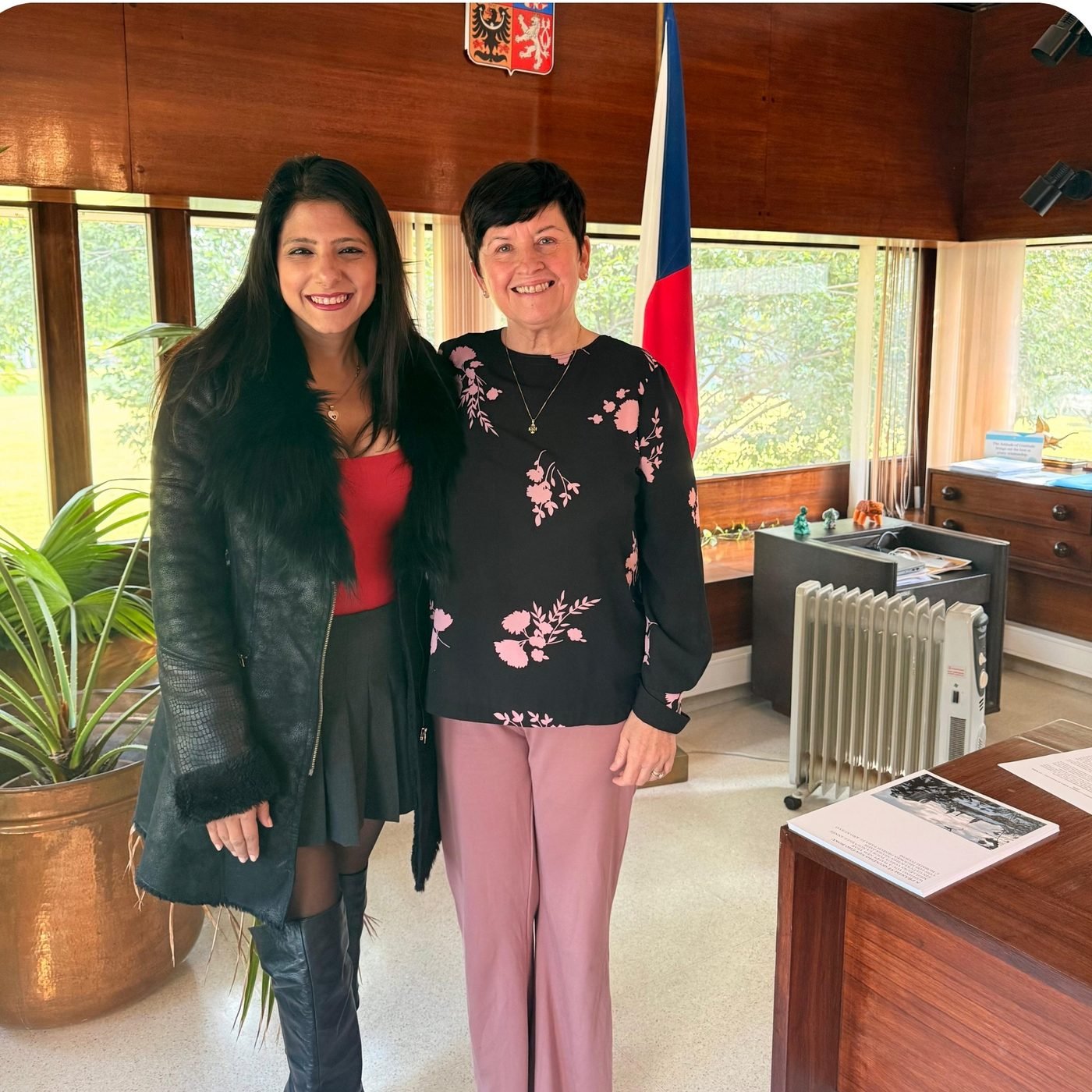 Ginny Wadhera, UOL Institute, with H.E. Eliška Žigová, Ambassador of the Czech Republic to India.